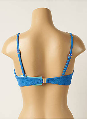 Haut de maillot de bain stretch haut soutien-gorge moulé bleu PIHA femme