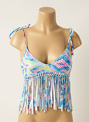 Haut de maillot de bain stretch haut soutien-gorge avec mousse de rembourrage amovible bleu PIHA femme