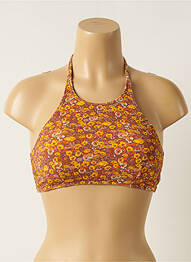 Haut de maillot de bain stretch haut soutien-gorge avec mousse de rembourrage amovible marron PIHA femme