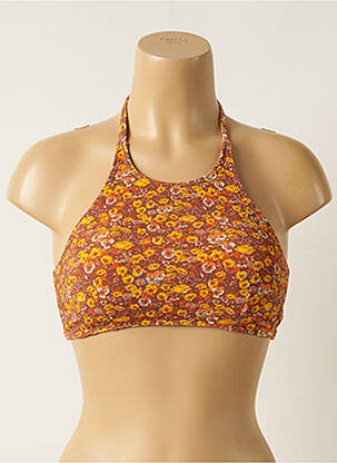 Haut de maillot de bain stretch haut soutien-gorge avec mousse de rembourrage amovible marron PIHA femme