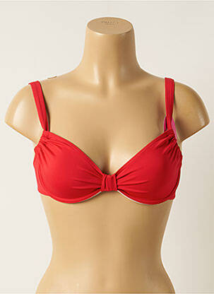 Haut de maillot de bain stretch haut soutien-gorge emboitant rouge PLAGE DU SUD femme