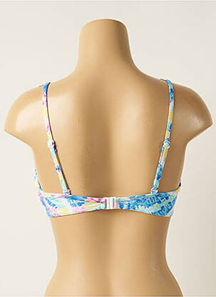 Haut de maillot de bain stretch haut soutien-gorge moulé bleu PIHA femme