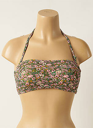 Haut de maillot de bain stretch haut bandeau vert PIHA femme