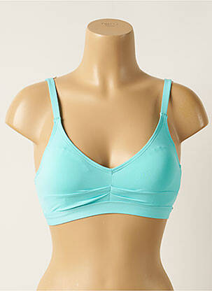 Haut de maillot de bain stretch haut soutien-gorge avec mousse de rembourrage amovible bleu PIHA femme