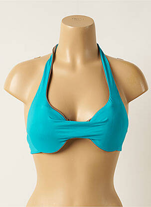 Haut de maillot de bain stretch haut soutien-gorge moulé bleu KIWI femme