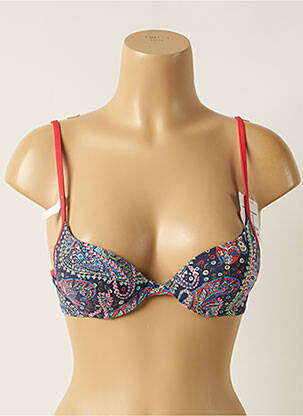 Haut de maillot de bain stretch haut soutien-gorge push-up bleu CHERRY BEACH femme