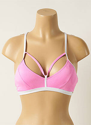 Haut de maillot de bain stretch haut soutien-gorge avec mousse de rembourrage amovible rose PIHA femme