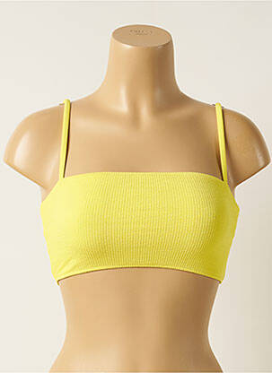 Haut de maillot de bain stretch haut bandeau jaune KIWI femme