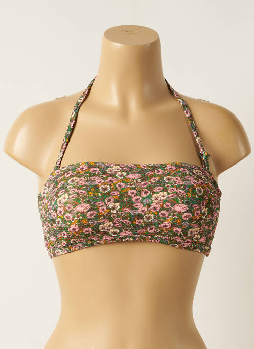 Haut de maillot de bain stretch haut bandeau vert PIHA femme