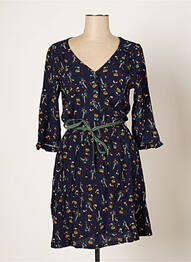 Robe courte manches 3/4 manches 3/4 bleu GRACE & MILA femme