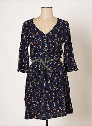Robe courte manches 3/4 manches 3/4 bleu GRACE & MILA femme