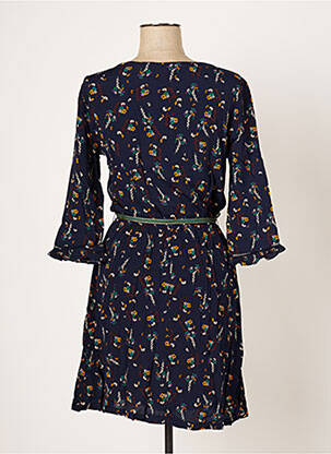 Robe courte manches 3/4 manches 3/4 bleu GRACE & MILA femme