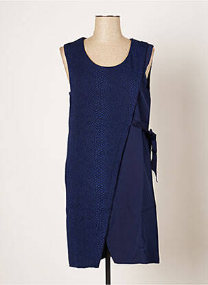 Robe mi-longue coupe fluide sans manche bleu GRACE & MILA femme