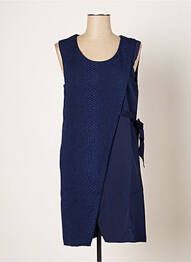 Robe mi-longue coupe fluide sans manche bleu GRACE & MILA femme