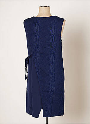 Robe mi-longue coupe fluide sans manche bleu GRACE & MILA femme