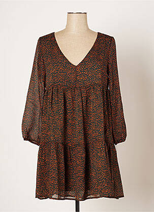 Robe courte manches 3/4 manches 3/4 vert LA PETITE ETOILE femme