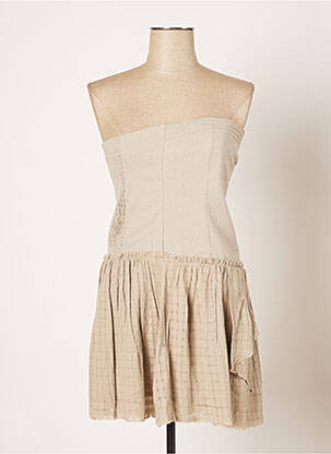 Robe mi-longue sans manche sans manche beige SWILDENS femme