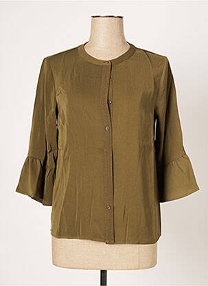 Chemisier coupe cintrée manches 3/4 vert GRACE & MILA femme