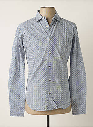 Chemise manches longues poignets boutonnés bleu MELCHIOR homme