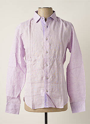Chemise manches longues poignets boutonnés violet MELCHIOR homme