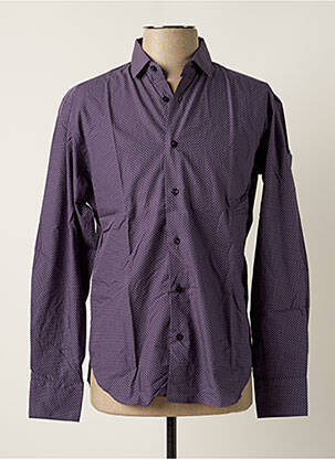 Chemise manches longues poignets boutonnés bleu MELCHIOR homme
