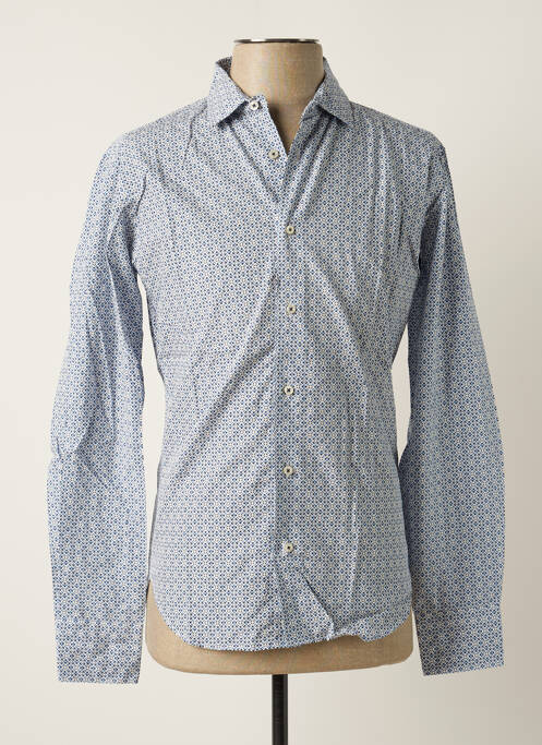 Chemise manches longues poignets boutonnés bleu MELCHIOR homme