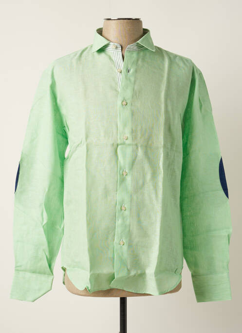 Chemise manches longues poignets boutonnés vert MELCHIOR homme