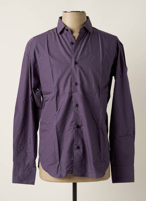 Chemise manches longues poignets boutonnés bleu MELCHIOR homme