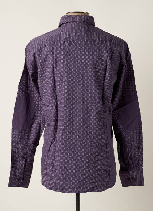 Chemise manches longues poignets boutonnés bleu MELCHIOR homme