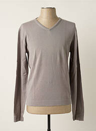 Pull col v manches longues gris MELCHIOR homme