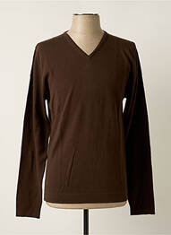 Pull col v manches longues marron MELCHIOR homme
