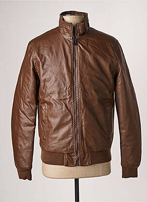 Veste simili cuir poches marron ALESSANDRO DELL'ACQUA homme