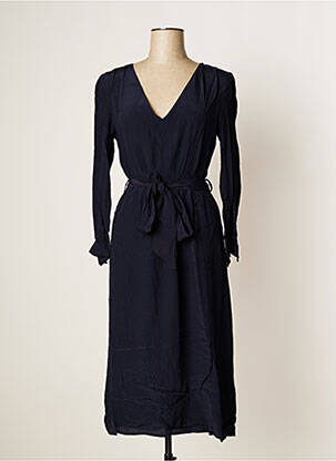 Robe mi-longue manches longues manches longues bleu LA PETITE ETOILE femme