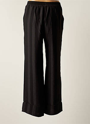 Pantalon large poches taille haute noir GRACE & MILA femme