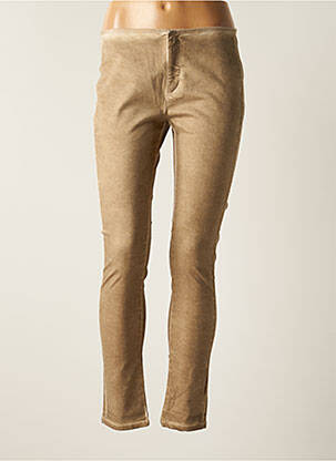 Pantalon slim taille basse taille basse beige SWILDENS femme