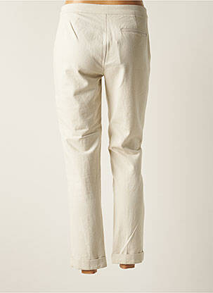 Pantalon droit fermeture zippée sous rabat boutonné taille normale beige SWILDENS femme