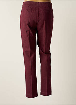 Pantalon droit fermeture zippée sous rabat boutonné taille normale rouge SWILDENS femme