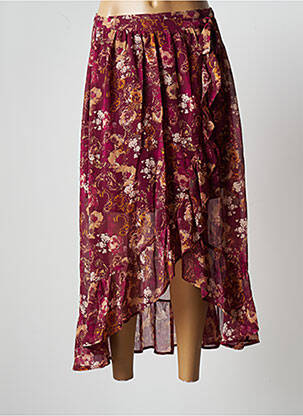 Jupe mi-longue doublure textile violet GRACE & MILA femme