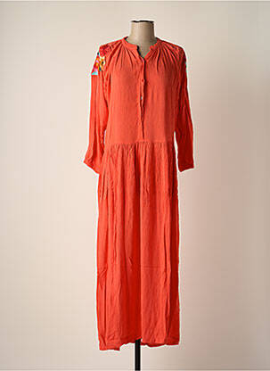 Robe longue manches longues manches longues orange BAKKER MADE WITH LOVE femme