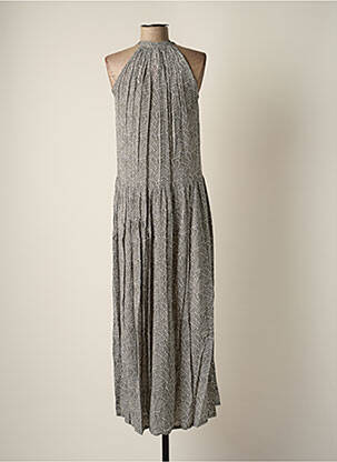 Robe longue imprimé fantaisie sans manche gris BAKKER MADE WITH LOVE femme