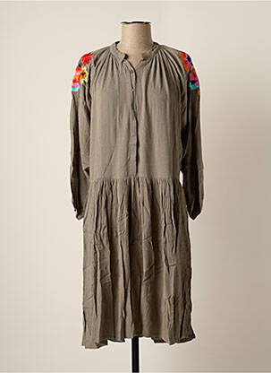 Robe mi-longue manches longues manches longues gris BAKKER MADE WITH LOVE femme
