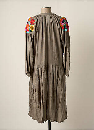 Robe mi-longue manches longues manches longues gris BAKKER MADE WITH LOVE femme
