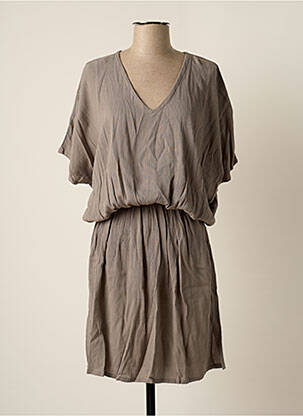 Robe mi-longue manches courtes manches courtes gris BAKKER MADE WITH LOVE femme
