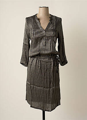 Robe mi-longue manches longues manches longues gris BAKKER MADE WITH LOVE femme