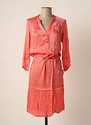 Robe mi-longue manches longues manches longues orange BAKKER MADE WITH LOVE femme
