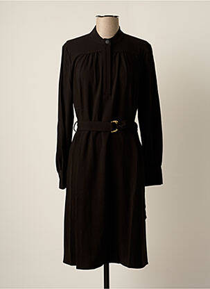Robe mi-longue manches longues manches longues noir SET femme