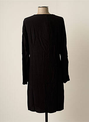Robe mi-longue manches longues manches longues noir CHEMINS BLANCS femme