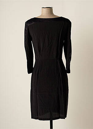 Robe mi-longue manches longues manches longues noir CHEMINS BLANCS femme