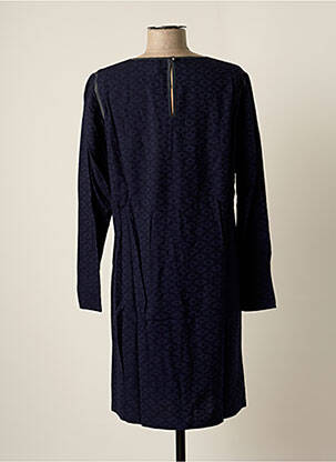 Robe mi-longue manches longues manches longues bleu CHEMINS BLANCS femme