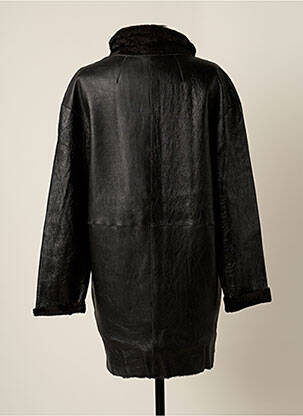 Veste en cuir poches noir J.SEBASTIEN VASSAL femme